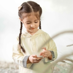 (6M-4Y) Bộ dài tay cổ trụ, có mũ Thu đông Bubaby Cotton BCT110304| Quần áo chính hãng