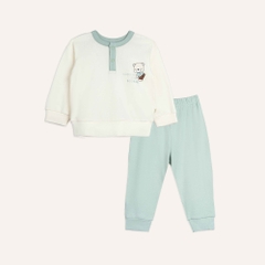 (6M-24M) Bộ dài tay cổ trụ Thu đông Bubaby Cotton BCT110303 | Quần áo BU chính hãng