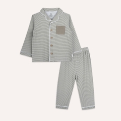 (18M-5Y) Bộ dài tay cài giữa Pijama mặc ở nhà, đồ ngủ BU Baby Siro BSR1102PJ | Quần áo Bubaby chính hãng
