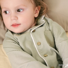 (18M-5Y) Bộ dài tay cài giữa Pijama mặc ở nhà, đồ ngủ BU Baby Siro BSR1102PJ | Quần áo Bubaby chính hãng