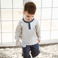 (6M-24M) Bộ dài tay cổ trụ Thu đông Bubaby Cotton BCT110303 | Quần áo BU chính hãng