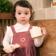 (12M-5Y) Váy liền dài tay bèo cổ + Váy Yếm Thu nhẹ cho bé gái Bubaby Cotton BCT513300 | Quần áo BU Chính hãng