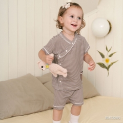 (6M-18M) Bộ ngắn tay cài chéo Pijama mặc ở nhà, đồ ngủ cho bé BU SIro BSR1308PJ | Quần áo Bubaby chính hãng
