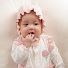 Mũ Bonnet viền bèo Cotton BU Baby ACT194305 | Phụ kiện Bubaby chính hãng