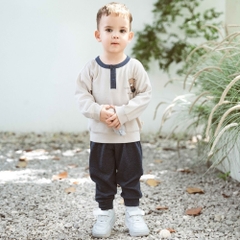(6M-24M) Bộ dài tay cổ trụ Thu đông Bubaby Cotton BCT110303 | Quần áo BU chính hãng