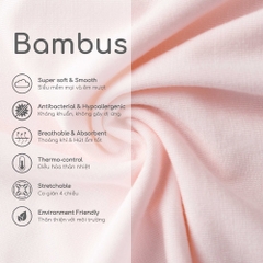 (1M-9M) Body dài tay cài vai Bèo ngực Bé gái Bubaby Bambus BBB2101BN | Body BU chính hãng