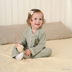 (18M-5Y) Bộ dài tay cài giữa Pijama mặc ở nhà, đồ ngủ BU Baby Siro BSR1102PJ | Quần áo Bubaby chính hãng