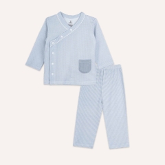 (6M-18M) Bộ dài tay cài chéo Pijama mặc ở nhà, đồ ngủ cho bé  BU Siro BSR1108PJ | Quần áo Bubaby chính hãng