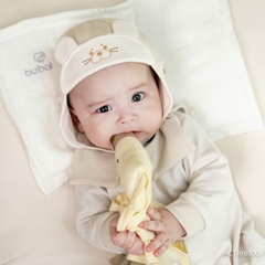 (1M-12M) Mũ  phi công Thu đông cho bé Bubaby Cotton ACT198800| Phụ kiện BU chính hãng