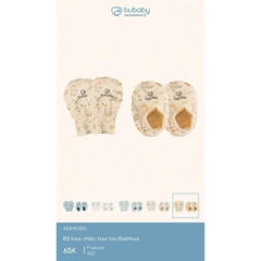 (Freesize) Bộ bao chân, bao tay Bubaby Cotton ACT400003 | Phụ kiện BU Baby Chính hãng