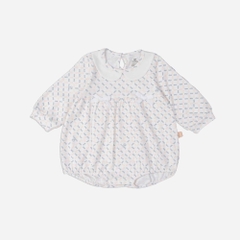 (1M-12M) Body chip dài tay cổ Peterpan Cotton bé gái Mùa Thu nhẹ Bubaby BCT210303 BCT2103BG | Quần áo chính hãng