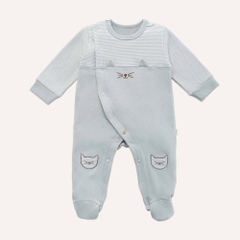 (NB-3M) Body dài tay cài chéo Thu đông Bubaby Cotton BCT210801| Quần áo Bubaby chính hãng