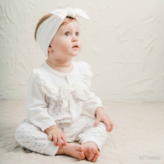 ( 1M-12M) Body dài tay cài giữa bèo ngực bé gái Iconic 1 BU Baby Cotton BCT215900| Quần áo Bubaby chính hãng
