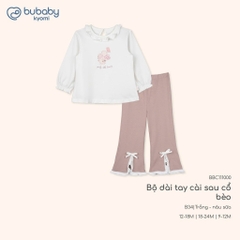 (9M-24M) Bộ dài tay cài sau cổ bèo bé gái BU Baby Bamcoo BBC111000 | Quần áo Bubaby chính hãng