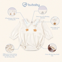 (1M-12M) Body chip dài tay cổ Peterpan Cotton bé gái Mùa Thu nhẹ Bubaby BCT210303 BCT2103BG | Quần áo chính hãng
