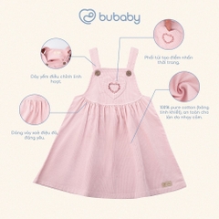 (12M-5Y) Váy liền dài tay bèo cổ + Váy Yếm Thu nhẹ cho bé gái Bubaby Cotton BCT513300 | Quần áo BU Chính hãng