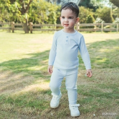BU Baby (6M-3Y) Bộ dài tay cổ trụ Thu êm BU Siro Jacquard BU Baby SCT110301| Quần áo chính hãng