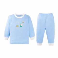 BU Baby (6M-5Y) Bộ dài tay cổ tròn Thu êm Bubaby Bambus BBB110406 | Quần áo BU chính hãng