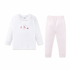 (6M-5Y) Bộ dài tay cổ tròn BUBABY Vải  Mềm mát Signature Cao Cấp Cho Bé