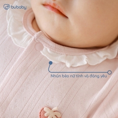 (1M-12M) Bộ dài tay cài giữa bèo cổ mùa Thu êm Siro Jacquard BU Baby BSR110210 | Quần áo chính hãng