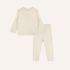 (6M-3Y) Bộ dài tay cổ trụ Thu êm BU Siro Jacquard BU Baby BSR110301 | Quần áo chính hãng