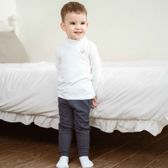 ( 3M-24M) Áo dài tay cao cổ, cài vai Bubaby Bambus BBB310903 | Quần áo BU Baby chính hãng