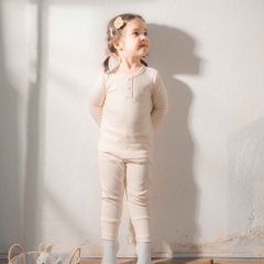 (6M-3Y) Bộ dài tay cổ trụ Thu êm BU Siro Jacquard BU Baby BSR110301 | Quần áo chính hãng