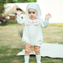 (1M-9M) Body chip dài tay Thu êm bèo cổ Jacquard Bubaby Siro BSR213300 | Body BU Baby chính hãng