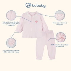 (1M-12M) Bộ dài tay cài giữa bèo cổ mùa Thu êm Siro Jacquard BU Baby BSR110210 | Quần áo chính hãng