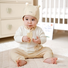(1M-12M) Bộ dài tay cài giữa Mùa Thu êm cổ tàu BU Baby Siro BSR110209 | Quần áo chính hãng