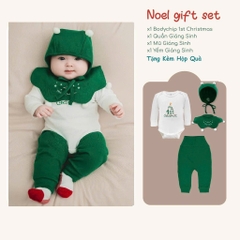 (0-18M) Bộ giáng sinh cho bé Bubaby - Kèm hộp quà tặng - Set quà noel cute cho bé - Bộ đồ Noel cho bé Quà noel cho bé