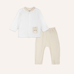 (1M-12M) Bộ dài tay cài giữa Mùa Thu êm cổ tàu BU Baby Siro BSR110209 | Quần áo chính hãng
