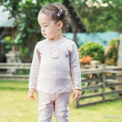 (6M-5Y) Bộ dài tay cổ trụ bèo Thu êm Bubaby Siro Jacquard BU Baby BSR110306 | Quần áo BU Baby chính hãng