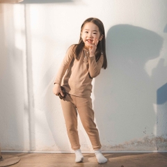(6M-3Y) Bộ dài tay cổ trụ Thu êm BU Siro Jacquard BU Baby BSR110301 | Quần áo chính hãng