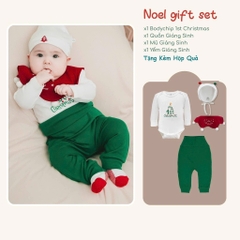 (0-18M) Bộ giáng sinh cho bé Bubaby - Kèm hộp quà tặng - Set quà noel cute cho bé - Bộ đồ Noel cho bé Quà noel cho bé