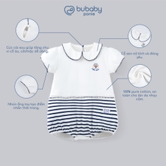 (0-12M) Body chip bé gái thu đông ngắn tay cổ thủy thủ BuBu Bubaby Cotton PCT2353BG| BU Baby sơ sinh