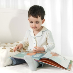 (6M-5Y) Bộ Pijama Bambus bé trai bé gái Bubaby dài tay Bunny, bộ mặc nhà, bộ mặc ngủ cho bé, bộ ngủ trẻ em | SBB110200