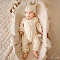 (1M-12M) Body dài tay cài vai Nhún ngực mùa Thu êm Bubaby Siro BSR2101NN | Body chính hãng