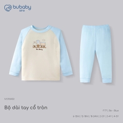 (6M-5Y) Bộ dài tay cổ tròn Thu êm Bubaby Cotton BCT110404 | Quần áo BU Chính hãng