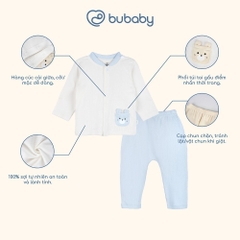 (1M-12M) Bộ dài tay cài giữa Mùa Thu êm cổ tàu BU Baby Siro BSR110209 | Quần áo chính hãng