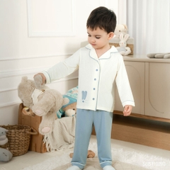 (6M-5Y) Bộ Pijama Bambus bé trai bé gái Bubaby dài tay Bunny, bộ mặc nhà, bộ mặc ngủ cho bé, bộ ngủ trẻ em | SBB110200