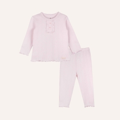 (6M-5Y) Bộ dài tay cổ trụ bèo Thu êm Bubaby Siro Jacquard BU Baby BSR110306 | Quần áo BU Baby chính hãng