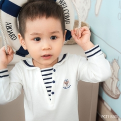 (6M-5Y) Bộ quần áo Bubaby thủy thủ dài tay BuBu cho bé trai bé gái BU Baby Cotton PCT115300
