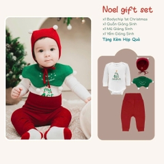 (0-18M) Bộ giáng sinh cho bé Bubaby - Kèm hộp quà tặng - Set quà noel cute cho bé - Bộ đồ Noel cho bé Quà noel cho bé