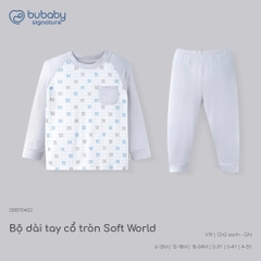 BU Baby (6M-5Y) Bộ dài tay cổ tròn Thu êm Bubaby Bambus BBB110406 | Quần áo BU chính hãng