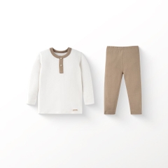 BU Baby (6M-3Y) Bộ dài tay cổ trụ Thu êm BU Siro Jacquard BU Baby SCT110301| Quần áo chính hãng