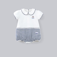 (0-12M) Body chip bé gái thu đông ngắn tay cổ thủy thủ BuBu Bubaby Cotton PCT2353BG| BU Baby sơ sinh