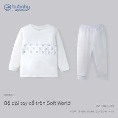 BU Baby (6M-5Y) Bộ dài tay cổ tròn Thu êm Bubaby Bambus BBB110406 | Quần áo BU chính hãng