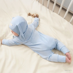 BU Baby (NB-3M) Body dài tay cài chéo Túi ngực thoáng mát BU Bambus IBB2108TN | Quần áo chính hãng
