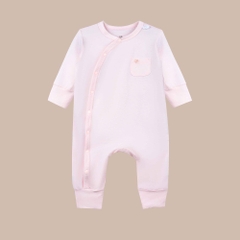 BU Baby (NB-3M) Body dài tay cài chéo Túi ngực thoáng mát BU Bambus IBB2108TN | Quần áo chính hãng
